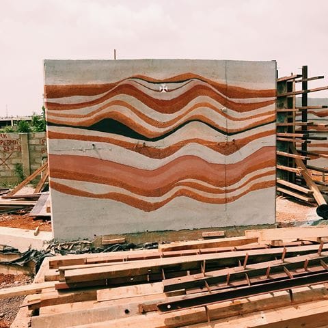 Mur en pisé — chantier